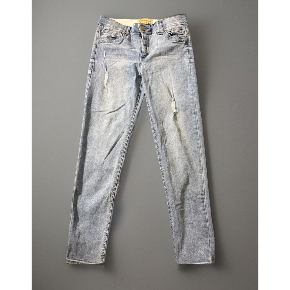 Democracy AB Technology Women's Light denim Distressed Capris Size 8